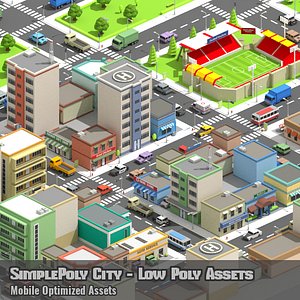 x simplepoly city - assets