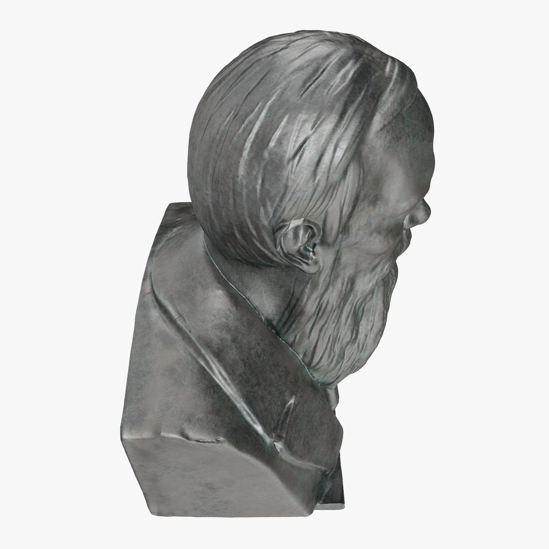 Statue Of Fyodor Dostoyevsky In Moscow, Russia, With A Pigeon On His