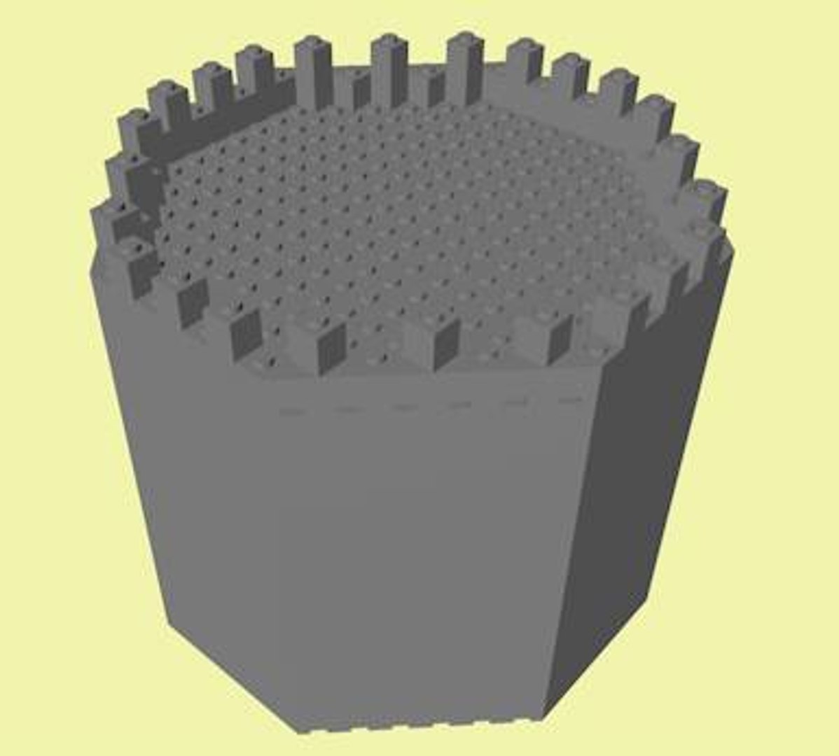3d model lego large octagonal castle tower