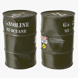 gasoline 95 octane metal barrel 3D model