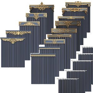 Collection of Cornice Classic Curtain 3D