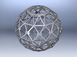 Wireframe Shape Geometric Sphere Cut Diamond 3D model