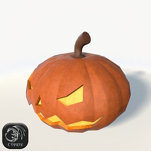 Halloween pumpkin low poly