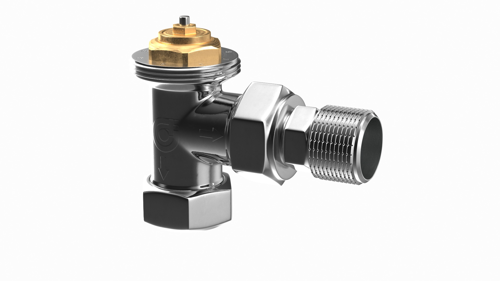 Angled Thermostatic Radiator Valve 3D model TurboSquid 1967532