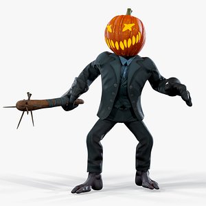 Pumpkin Costume - Rigged - Animated - Game Ready model