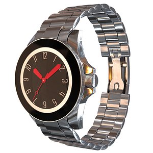 Premium Steel Chronograph Watch 3D model
