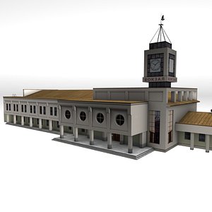 train station kostroma ready 3d model