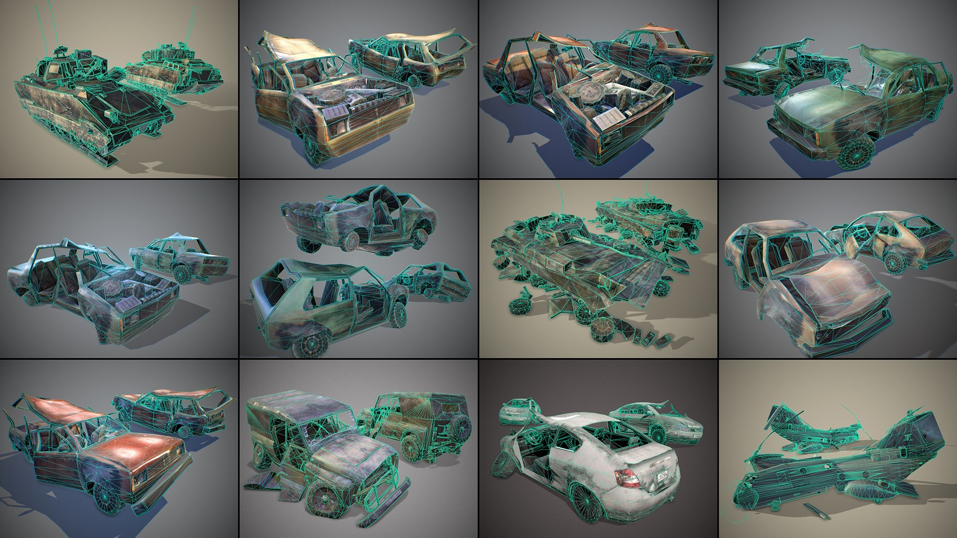 pack wrecked cars low-poly 3D model https://p.turbosquid.com/ts-thumb/78/qvNzBj/19/transport_w12/jpg/1617113269/1920x1080/fit_q87/84fb9c34e2ebcb93acdef252b2be668494f38382/transport_w12.jpg
