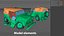 Pack1 of wrecked cars Low-poly