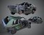 Pack1 of wrecked cars Low-poly
