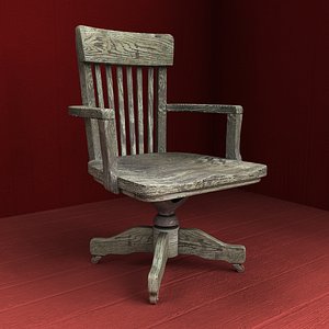 old wooden armchair 3d model