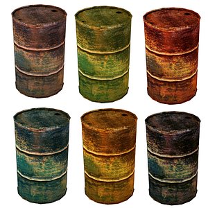 rusty industrial barrel 3D model