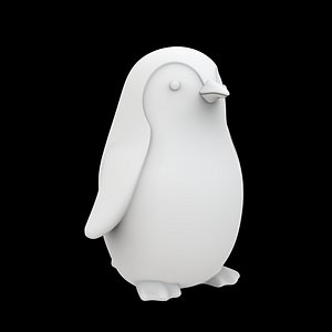 3D Minimalist Penguin Figurine 3D Print Model