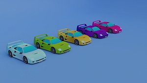 3D Sport Car Pack Game Asset Low-poly 3D model