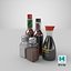 3D Condiments Bottles Collection model