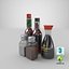 3D Condiments Bottles Collection model