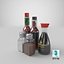 3D Condiments Bottles Collection model