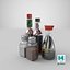 3D Condiments Bottles Collection model