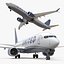 3D United Airlines Boeing 737 Max 8 Rigged