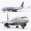3D United Airlines Boeing 737 Max 8 Rigged