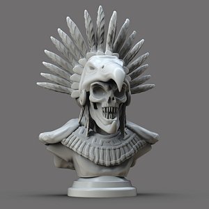 Evil Aztec Bust 3D