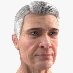 3D elderly man head model
