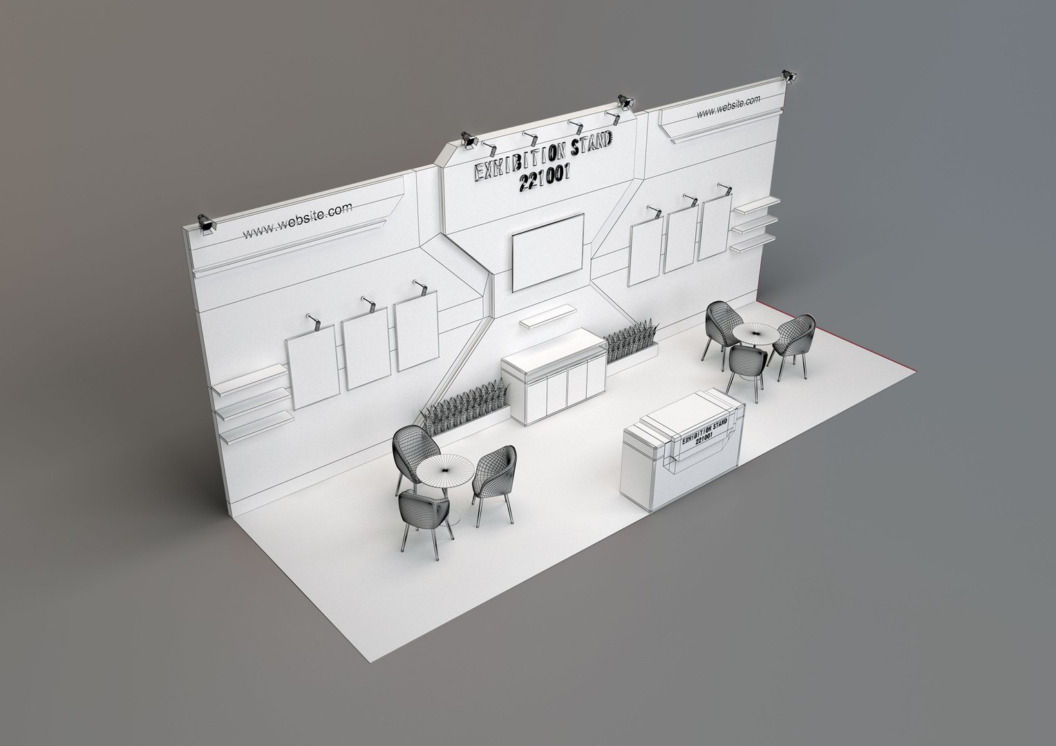 3D EXHIBITION STAND221001 28 Sqm model https://p.turbosquid.com/ts-thumb/79/DljLpG/up/preview08/jpg/1670816801/1920x1080/fit_q87/b87662e3bdd14592bd360b361ff7c2c49fe1823b/preview08.jpg