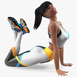 light skin fitness woman 3D model