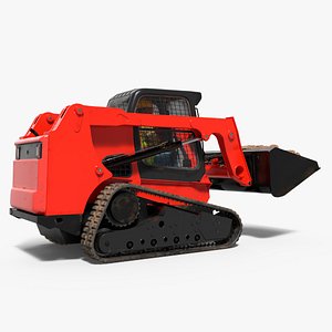Skid Steer Loader with Operator and Soil Load Rigged for Cinema 4D