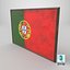 Marco de fotos antiguo con bandera de Portugal - Game Ready PBR Low-poly modelo 3d