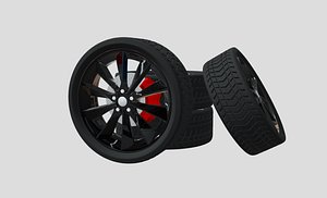 3D model rims tesla 3