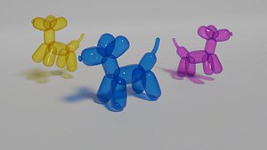 Ballon dog with realistic Ballon texture model