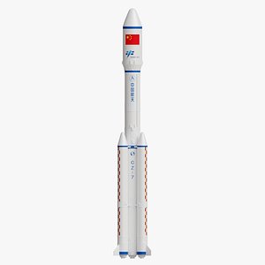 Long March 7 Launch Vehicle Rocket China 3D