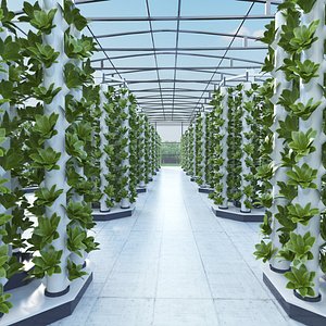 Hydroponics Vertical Farm 07 3D model