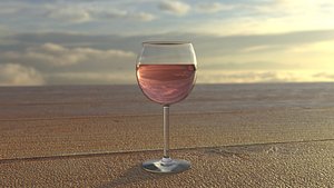 3D wine glass model