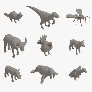 Low Poly 3d Art Animals Pack 01 Isometric Icon