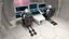 Spaceship Cockpit Interface With Seated Pilots White 3D model