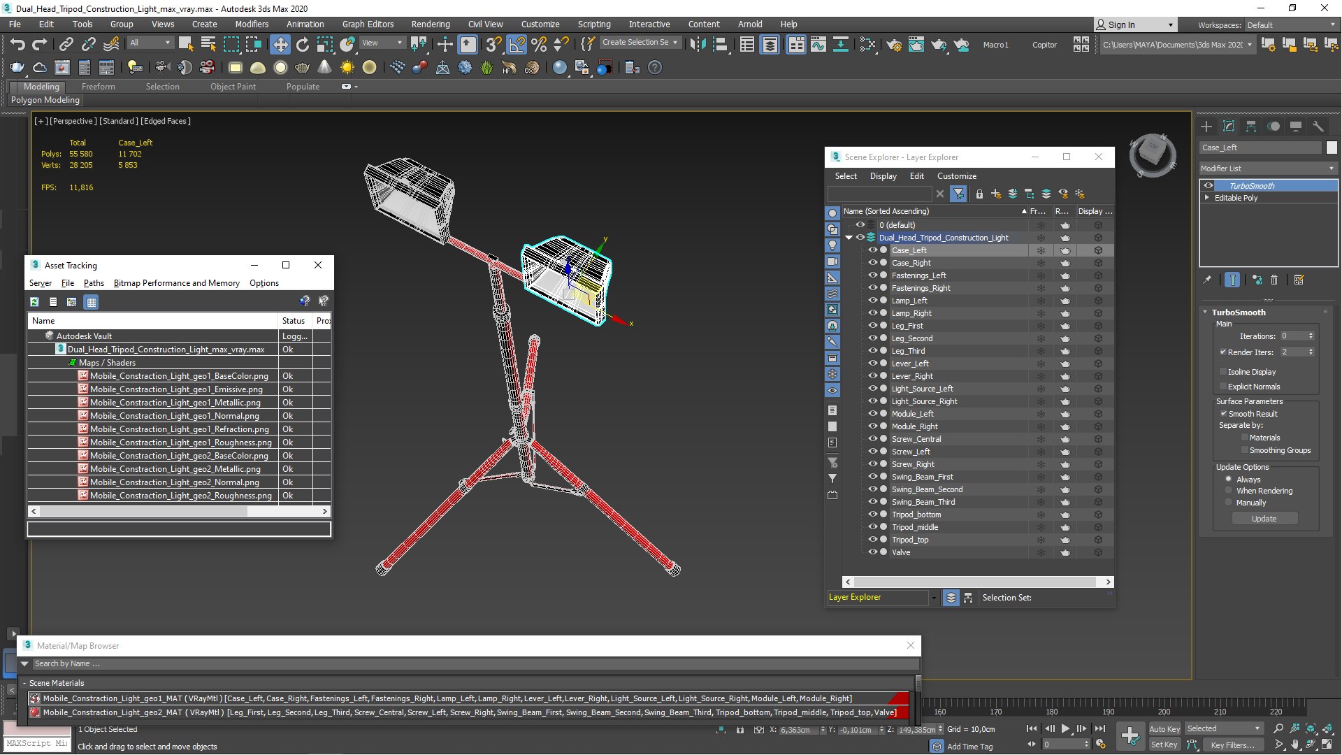 Dual Head Tripod Construction Light Model - TurboSquid 2344155