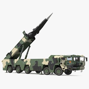DF-17 Missile on Road Mobile Vehicle Rigged