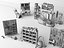 Modelli 3D di attrezzature per il deposito e la cura del verde su banco da lavoro.