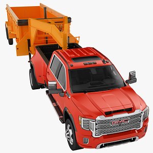 3D GMC SIERRA HD DENALI 2020 Dump Trailer 02 model