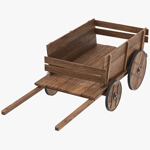 3D Wooden Cart model