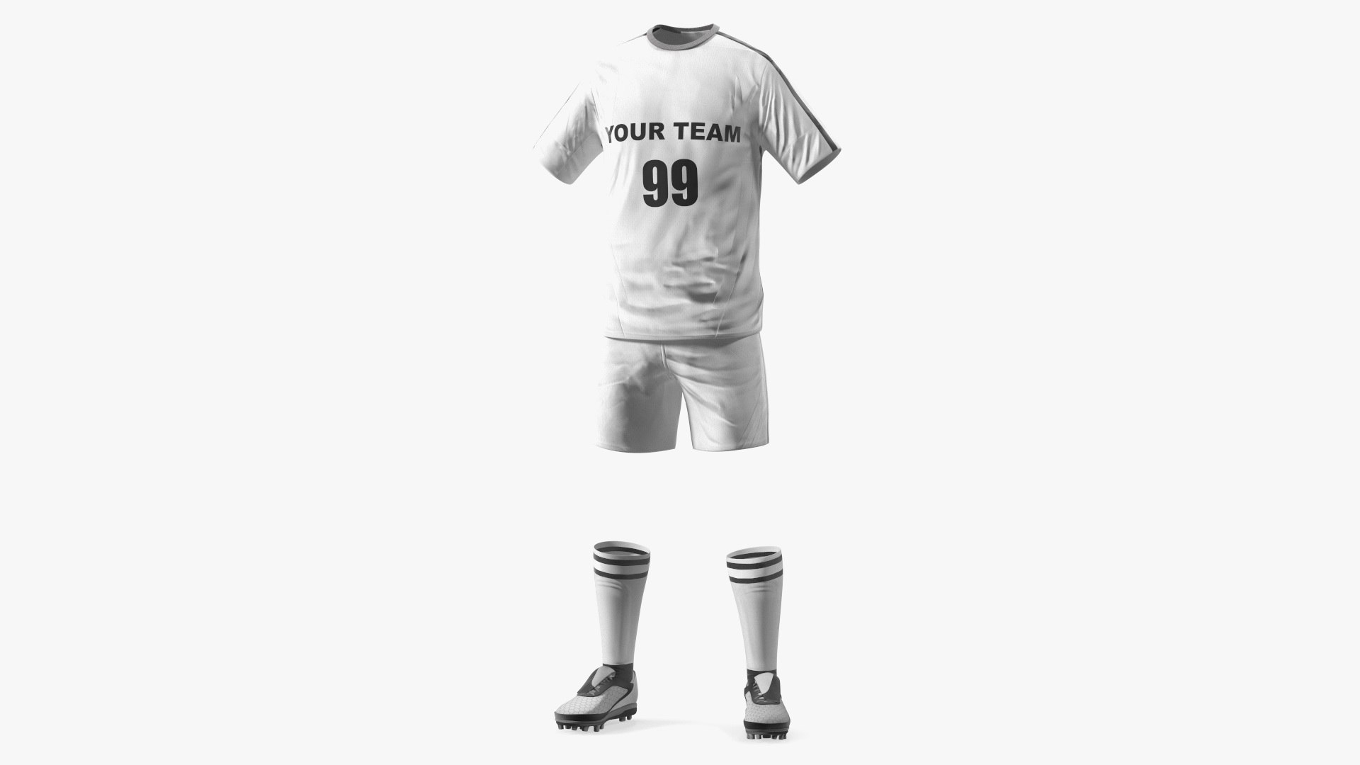 Soccer Uniform White Your Team 3D model preview