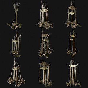 JUNGLE SWAMP WATCHTOWER SCOUT HUNTER TOWER AAA COLLECTION 3D