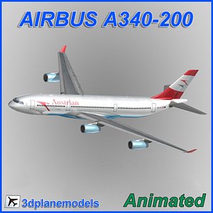 3d model airbus a340-200