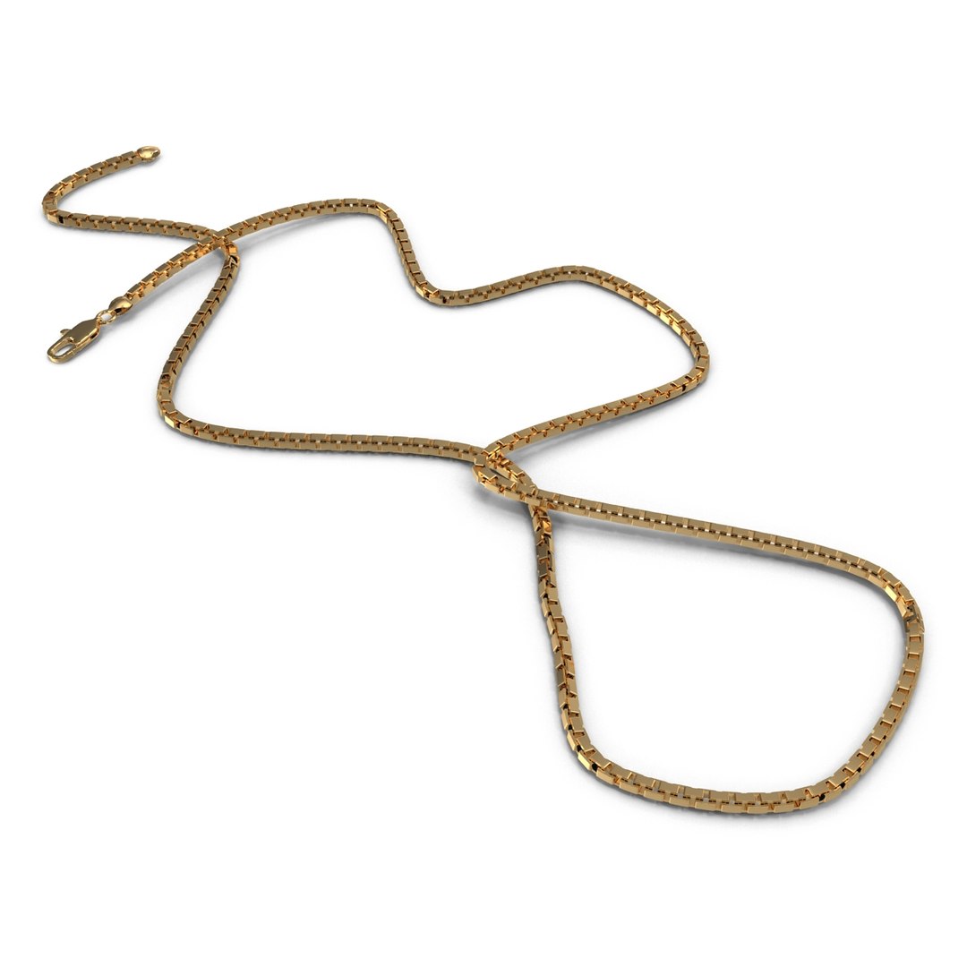 Gold Chain Rigged 3D Model 3D model preview
