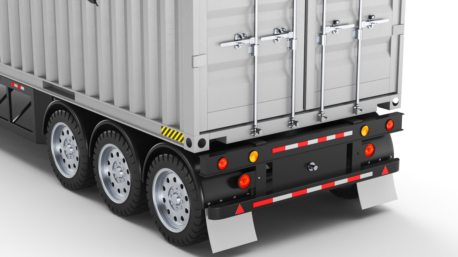 3D Detailed Container Truck Red - TurboSquid 2281386