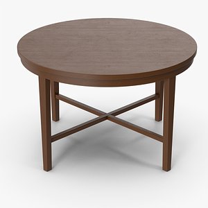 Dark Round Dinner Table 3D