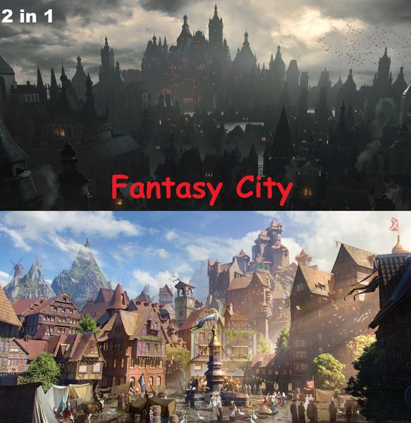 Fantasy City Full Pack 3D model