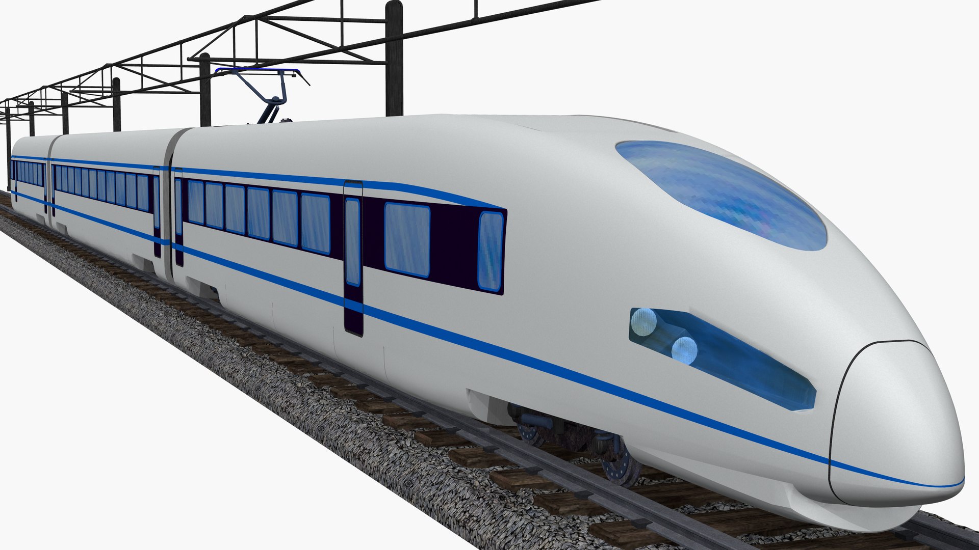 3d Futuristic High Speed Passenger Train Model - Turbosquid 2039580